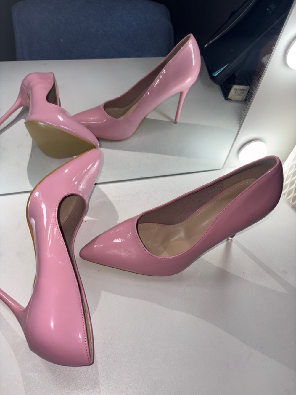 Pink Patent Pointed-Toe Women's Pumps